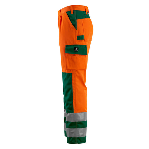 Mascot Olinda Safe Complete 07179 Trousers With Kneepad Pockets Orange Green