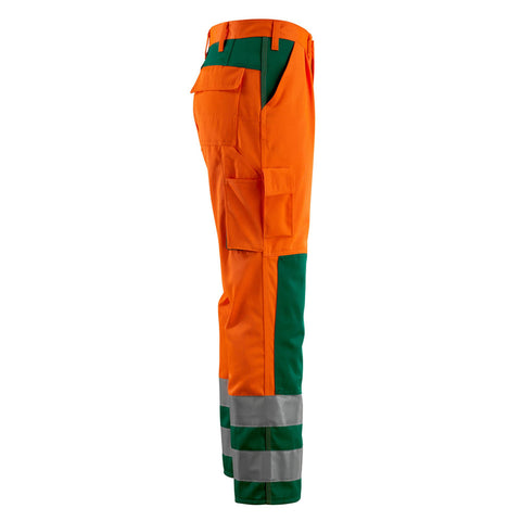 Mascot Olinda Safe Complete 07179 Trousers With Kneepad Pockets Orange Green