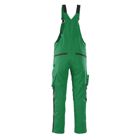 Mascot Safe Unique Leipzig Bib & Brace With Kneepad Pockets - Green/black