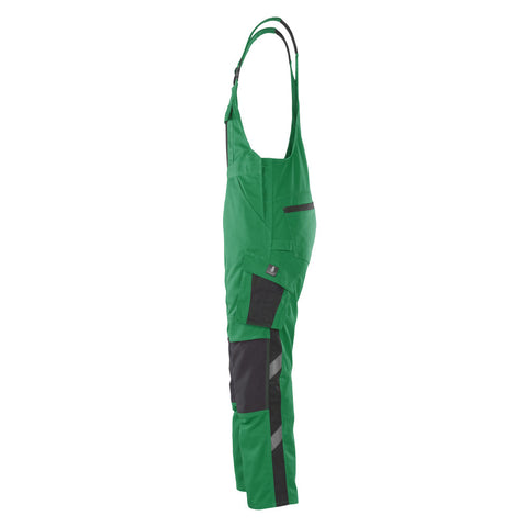 Mascot Safe Unique Leipzig Bib & Brace With Kneepad Pockets - Green/black