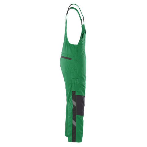 Mascot Safe Unique Leipzig Bib & Brace With Kneepad Pockets - Green/black