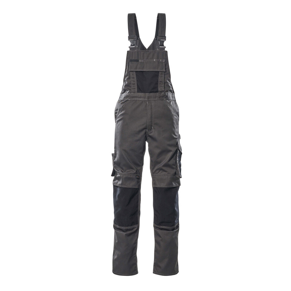 Mascot Safe Unique Augsburg Bib & Brace With Kneepad Pockets - Dark Anthracite/black