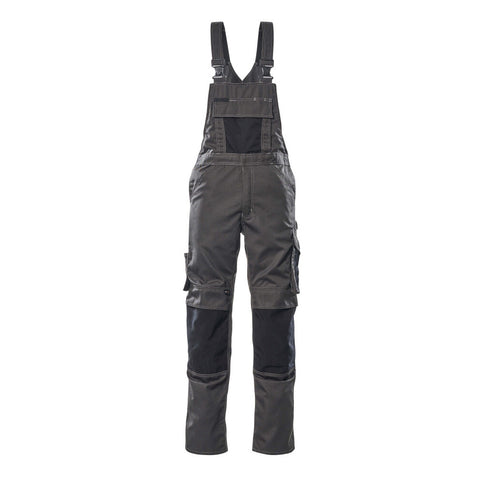 Mascot Safe Unique Augsburg Bib & Brace With Kneepad Pockets - Dark Anthracite/black