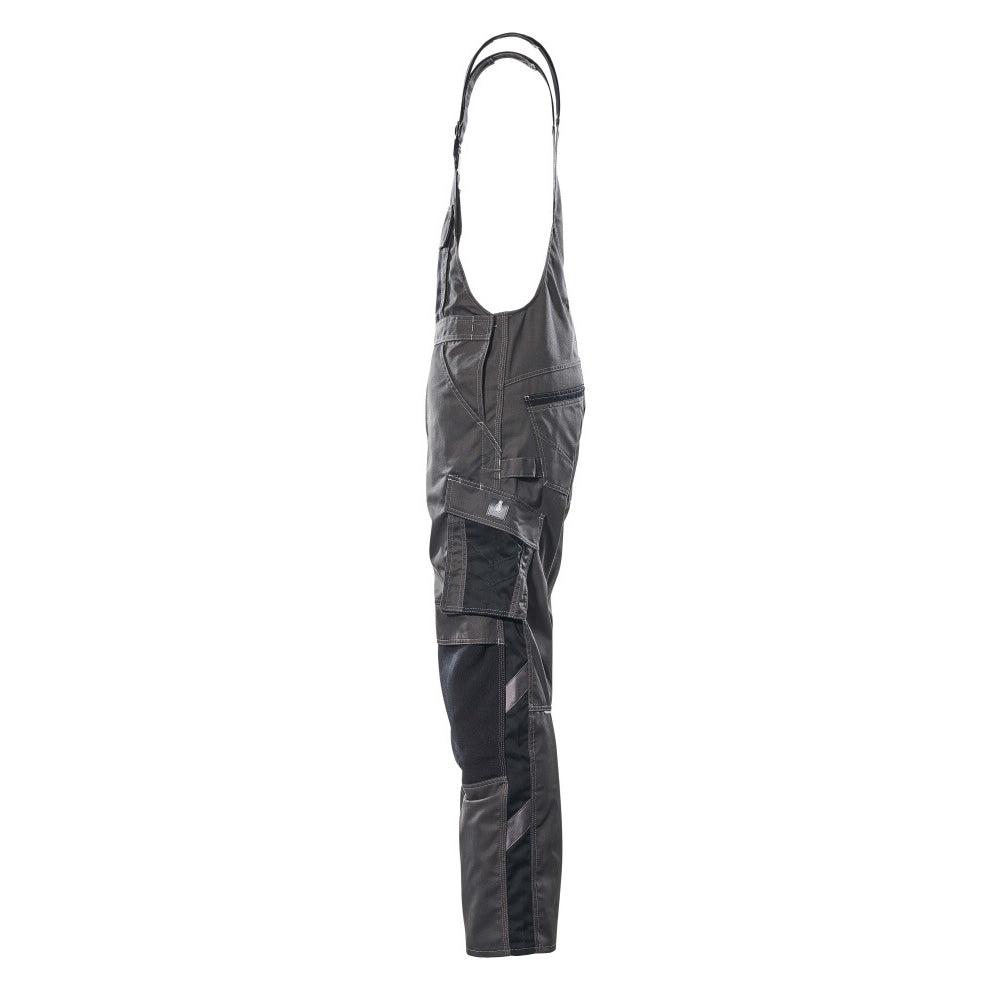 Mascot Safe Unique Augsburg Bib & Brace With Kneepad Pockets - Dark Anthracite/black