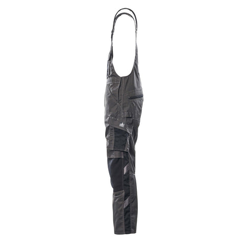 Mascot Safe Unique Augsburg Bib & Brace With Kneepad Pockets - Dark Anthracite/black