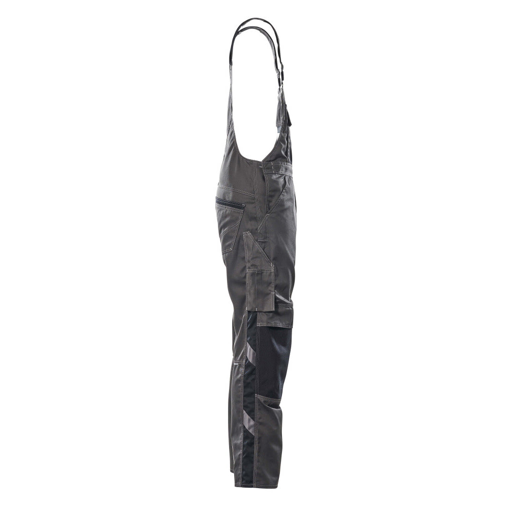 Mascot Safe Unique Augsburg Bib & Brace With Kneepad Pockets - Dark Anthracite/black