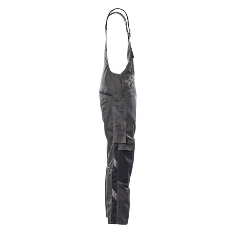 Mascot Safe Unique Augsburg Bib & Brace With Kneepad Pockets - Dark Anthracite/black