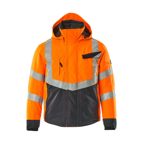 Mascot Hastings Safe Supreme 15535 Winter Jacket Waterproof Orange Dark Navy - Class 3