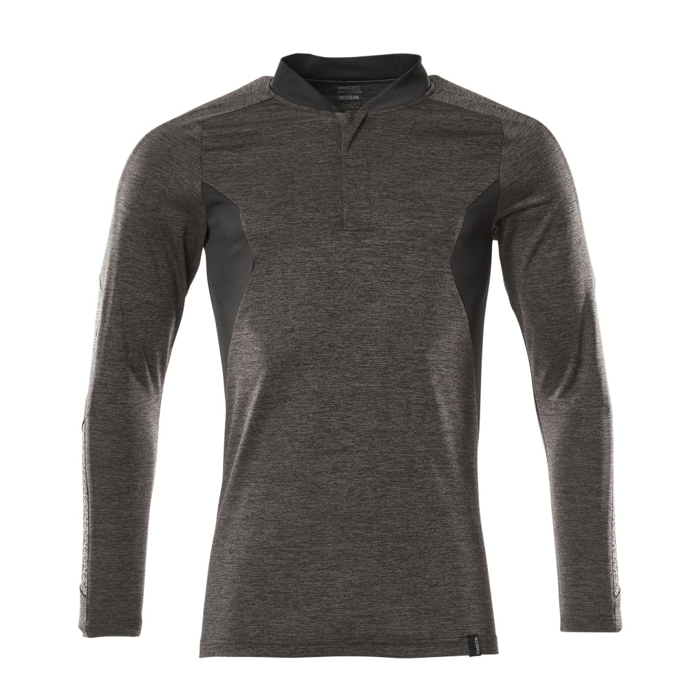 Mascot Accelerate 18081 Polo Shirt Long-sleeved Dark Anthracite Flecked Black