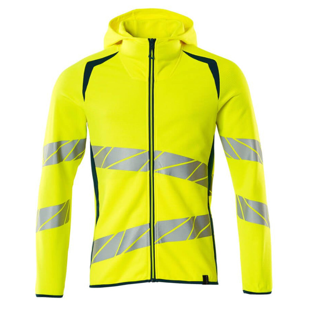 Mascot Accelerate 19284 Hoodie With Zipper Hi-Vis Yellow Dark Petroleum