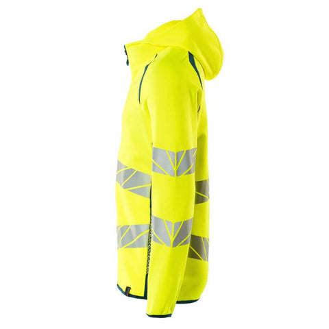Mascot Accelerate 19284 Hoodie With Zipper Hi-Vis Yellow Dark Petroleum