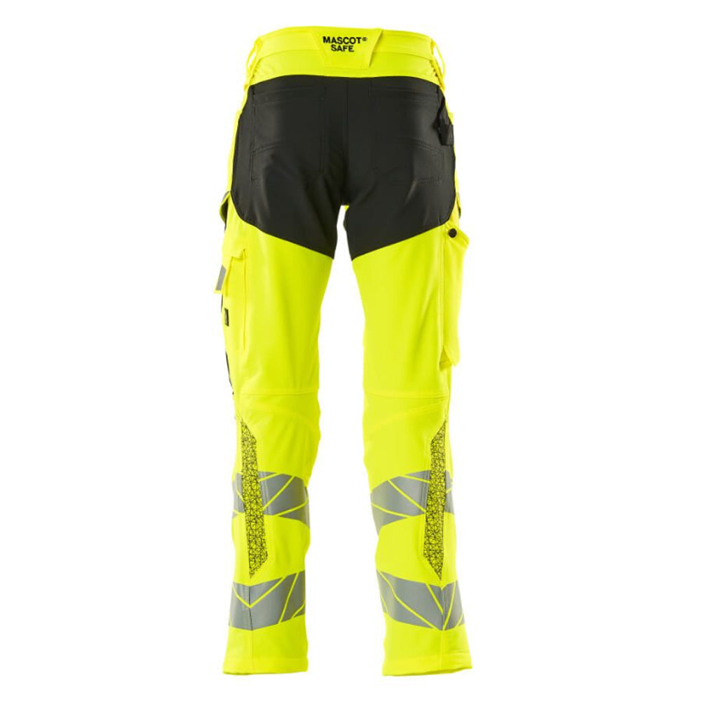 Mascot Accelerate 19479 Trousers with Kneepad Pockets Hi-Vis Yellow Black