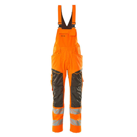 Mascot Accelerate 19569 Bib & Brace With Kneepad Pockets Hi-Vis Orange Dark Anthracite