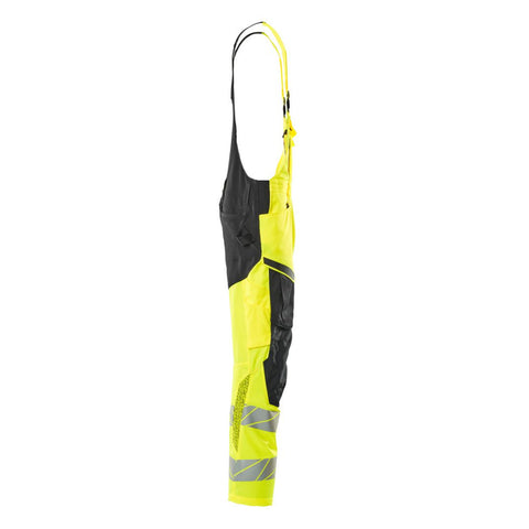 Mascot Accelerate 19569 Bib & Brace With Kneepad Pockets Hi-Vis Yellow Black
