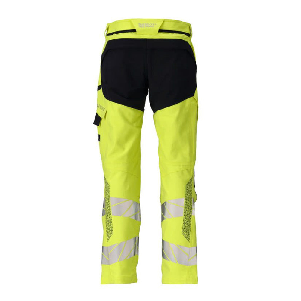 Mascot Accelerate 21079 Hi-Vis Yellow / Dark Navy Trousers with Kneepad Pockets