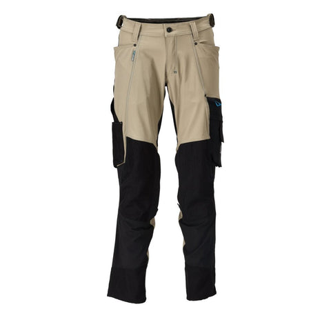 Mascot Customized 23179 Stretch Trousers Light Khaki / Black