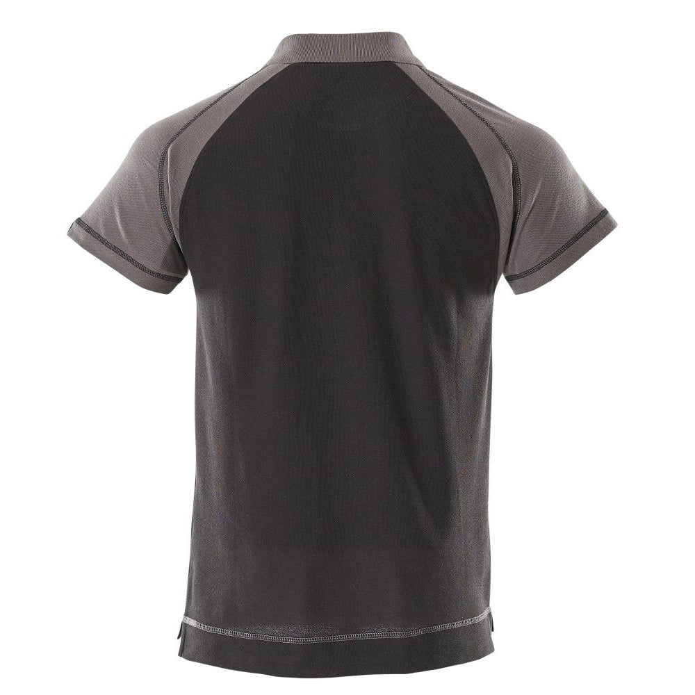 Mascot Image Bianco Polo Shirt With Chest Pocket Black Anthracite