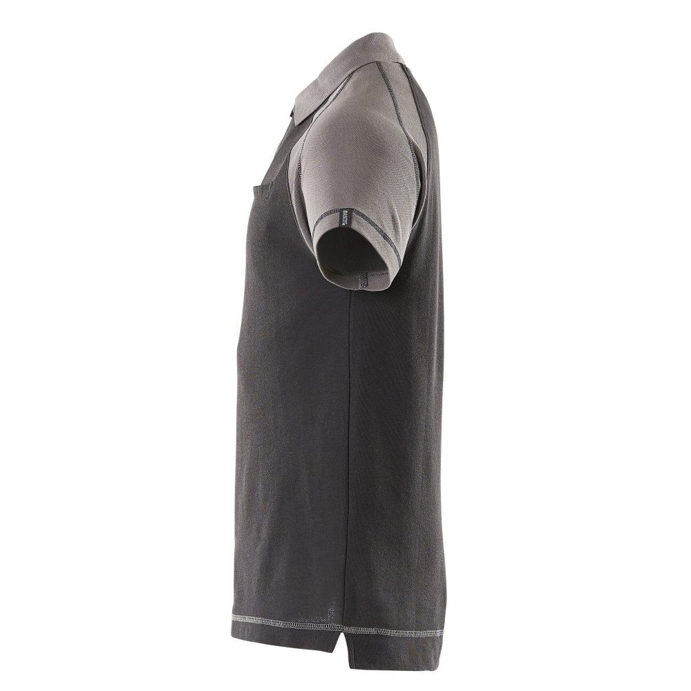 Mascot Image Bianco Polo Shirt With Chest Pocket Black Anthracite