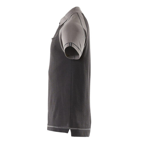 Mascot Image Bianco Polo Shirt With Chest Pocket Black Anthracite