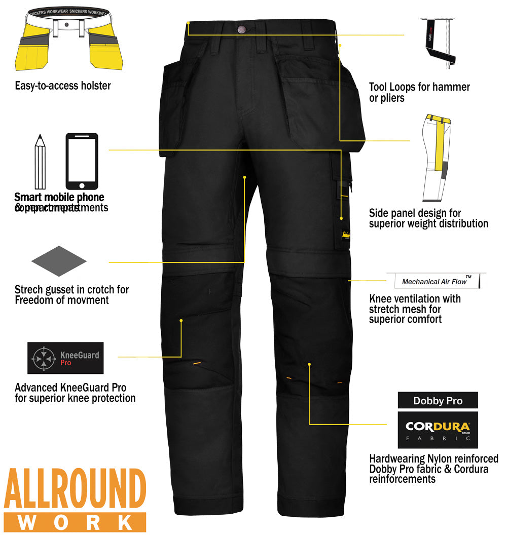 Snickers 6201 AllroundWork Trousers Holster Pockets