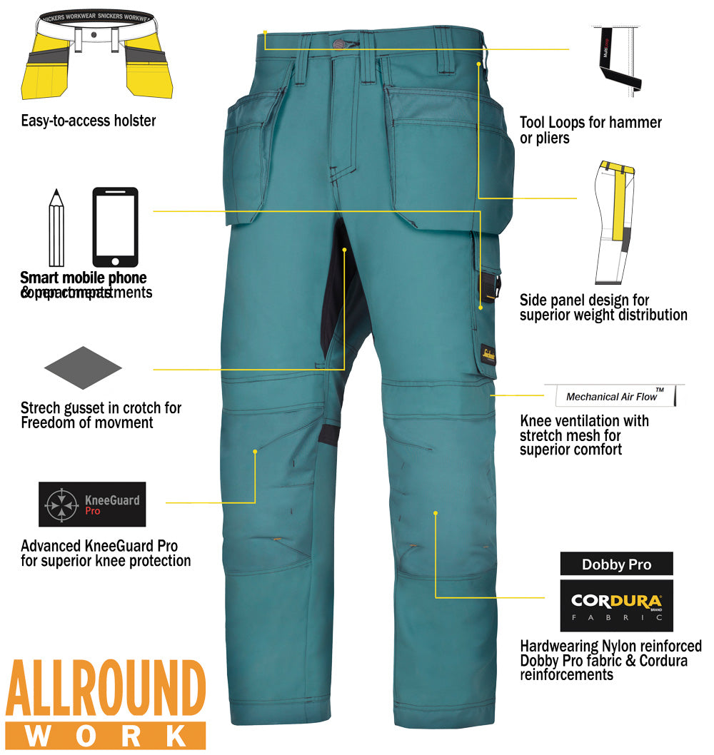 Snickers 6201 AllroundWork Trousers Holster Pockets