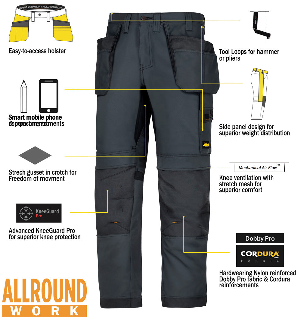 Snickers 6201 AllroundWork Trousers Holster Pockets