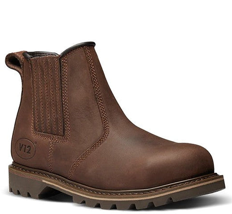 V12 V1231 Rawhide Dealer Safety Boots Steel Toe Caps Pull On