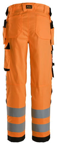 Snickers 6743 Hi-Vis Class 2 Women's Stretch Trousers Holster Pockets