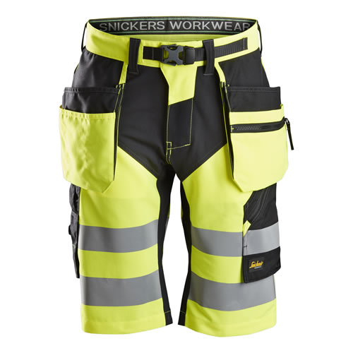 Snickers 6933 FlexiWork Hi-Vis Shorts Holster Pockets