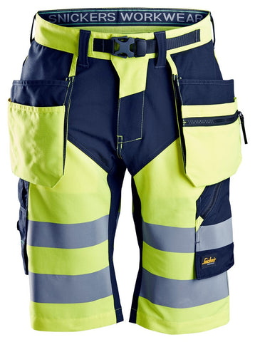 Snickers 6933 FlexiWork Hi-Vis Shorts Holster Pockets