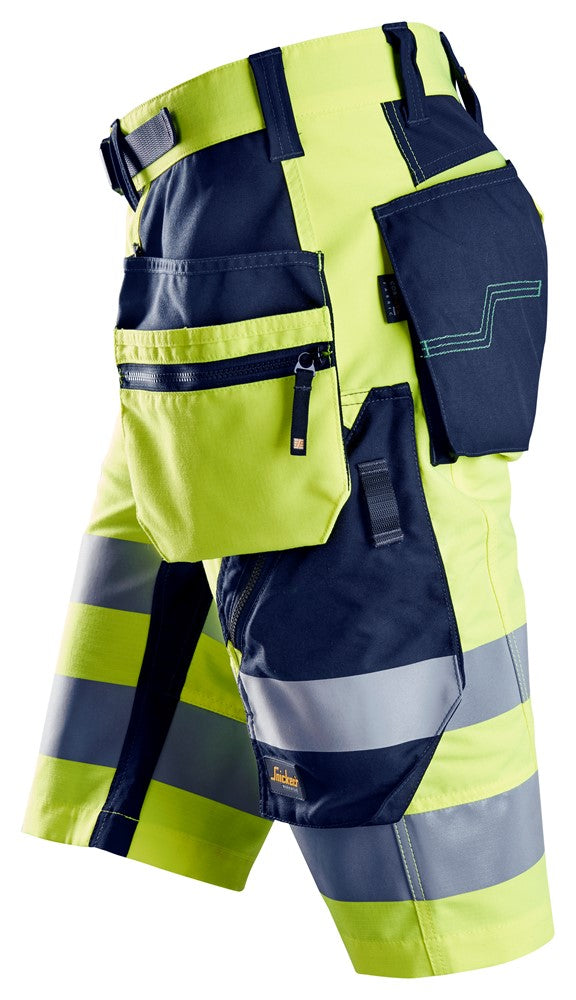 Snickers 6933 FlexiWork Hi-Vis Shorts Holster Pockets