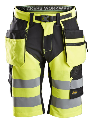 Snickers 6933 FlexiWork Hi-Vis Shorts Holster Pockets