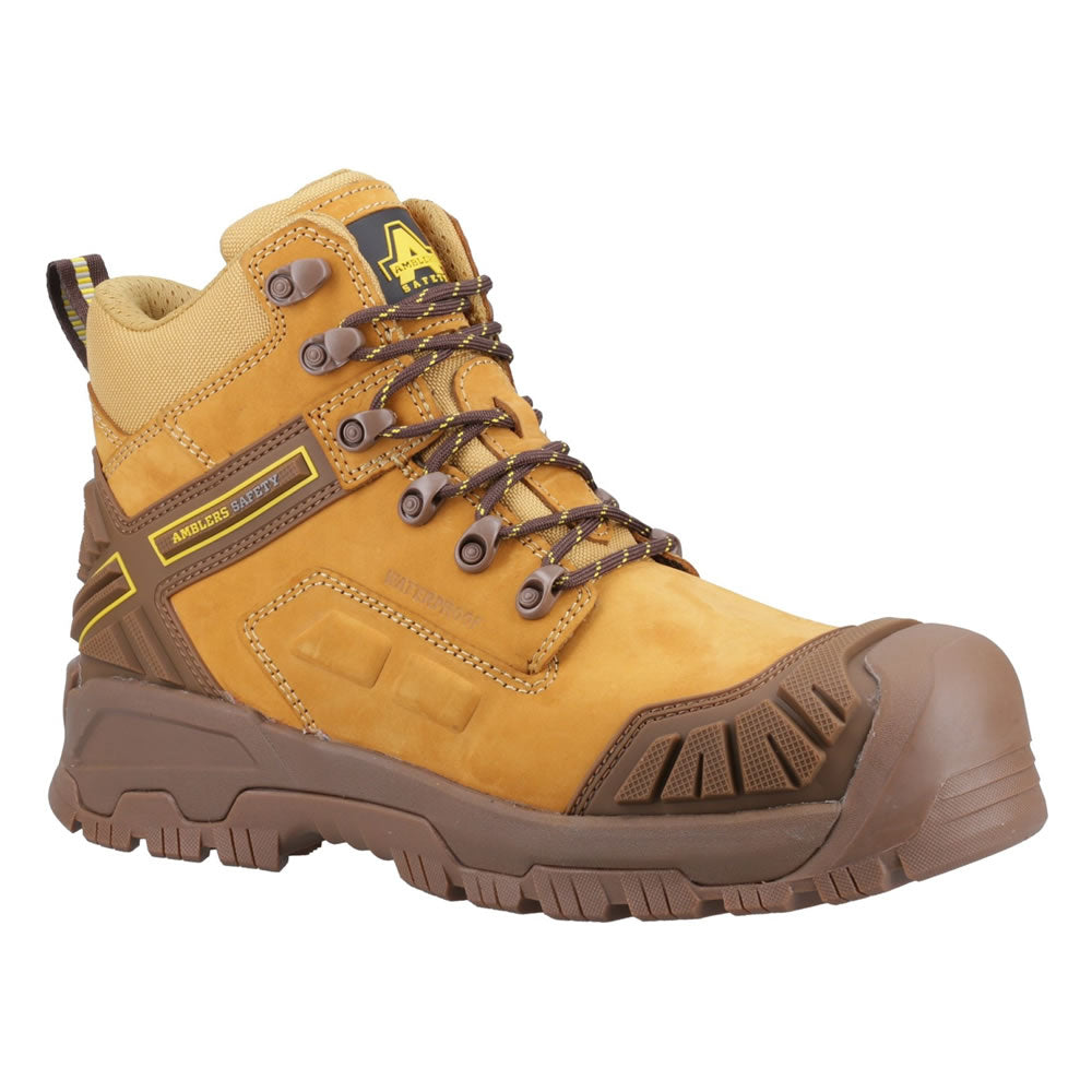 Amblers AS960C Ignite Waterproof Safety Boots Honey Metal Free
