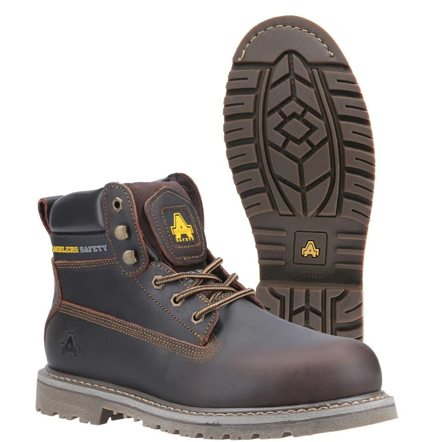 Amblers FS164 Welted Safety Boots Brown Steel Toe Caps