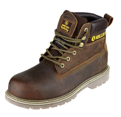 Amblers FS164 Welted Safety Boots Brown Steel Toe Caps