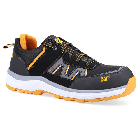 CAT Accelerate Black / Orange Safety Trainers Metal Free ESD