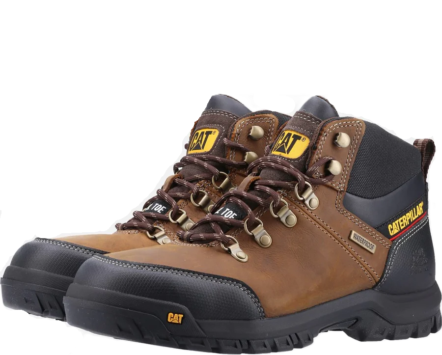 CAT Framework Brown Waterproof Safety Boots – Steel Toe Cap