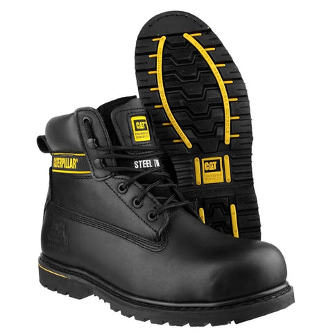 CAT Holton Safety Boots Steel Toe Caps S3 Black