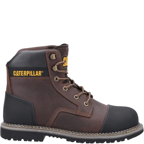 CAT Powerplant GYW Safety Boots Brown Steel Toe Cap S3