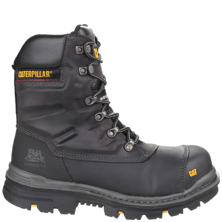 CAT Premier Waterproof S3 Safety Work Boots Side Zip Composite Toe Black