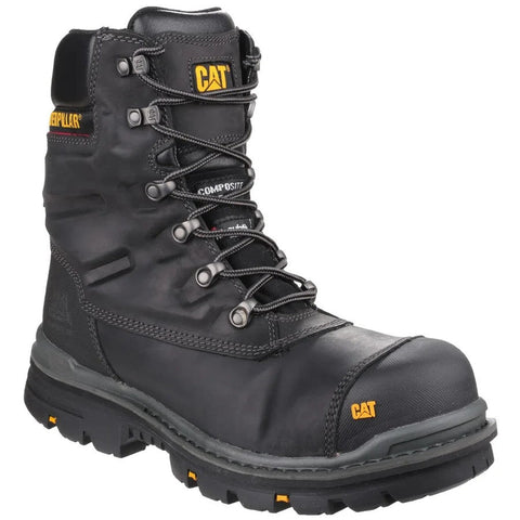 CAT Premier Waterproof S3 Safety Work Boots Side Zip Composite Toe Black