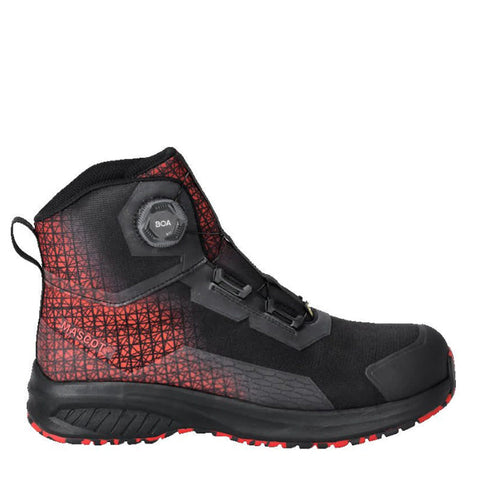 Mascot Footwear Accelerate F1502 BOA Safety Boots Black / Traffic Red