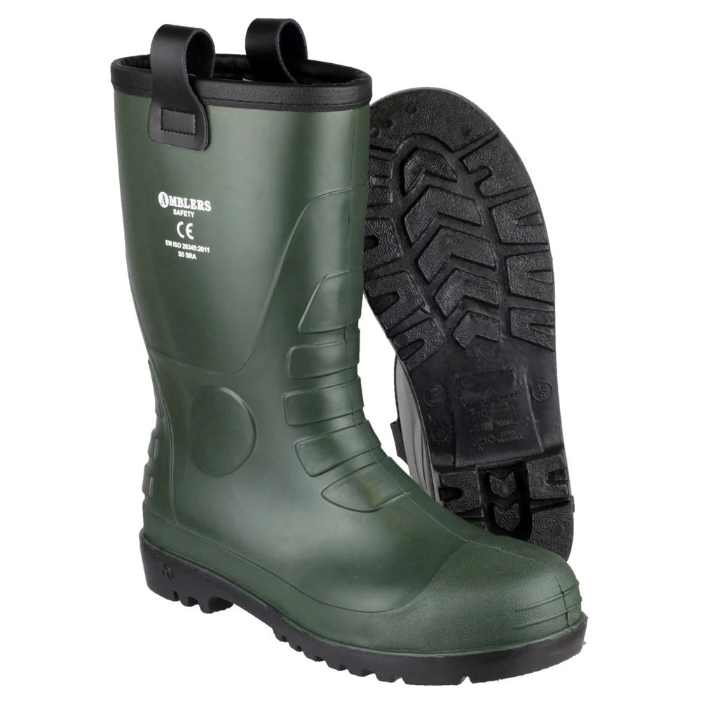 Amblers FS97 Green Safety Rigger Boots Wellingtons