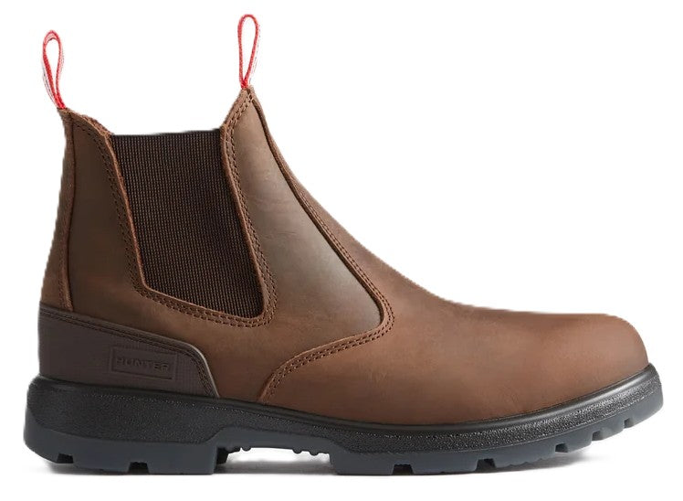 Hunters Drift Brown Leather Occupational Non Safety Dealer Boots Slip On