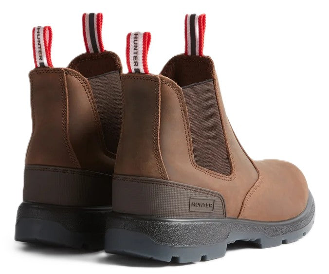 Hunters Drift Brown Leather Occupational Non Safety Dealer Boots Slip On