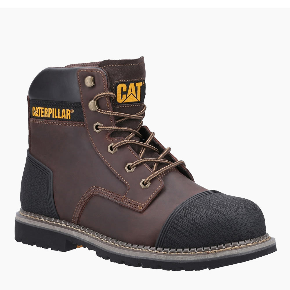 CAT Powerplant GYW Safety Boots Brown Steel Toe Cap S3