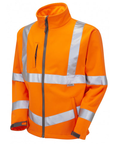 Leo Workwear Buckland Class 3 GO/RT Orange Softshell Jacket