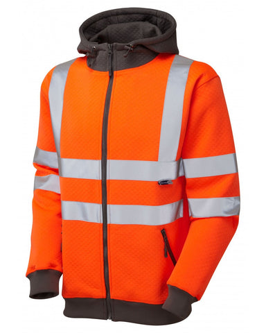 Leo Workwear Saunton Class 3 GO/RT Orange Hoodie Sweatshirt