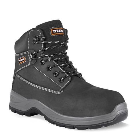 Titan Holton Safety Boots Steel Toe Caps Black Nubuck
