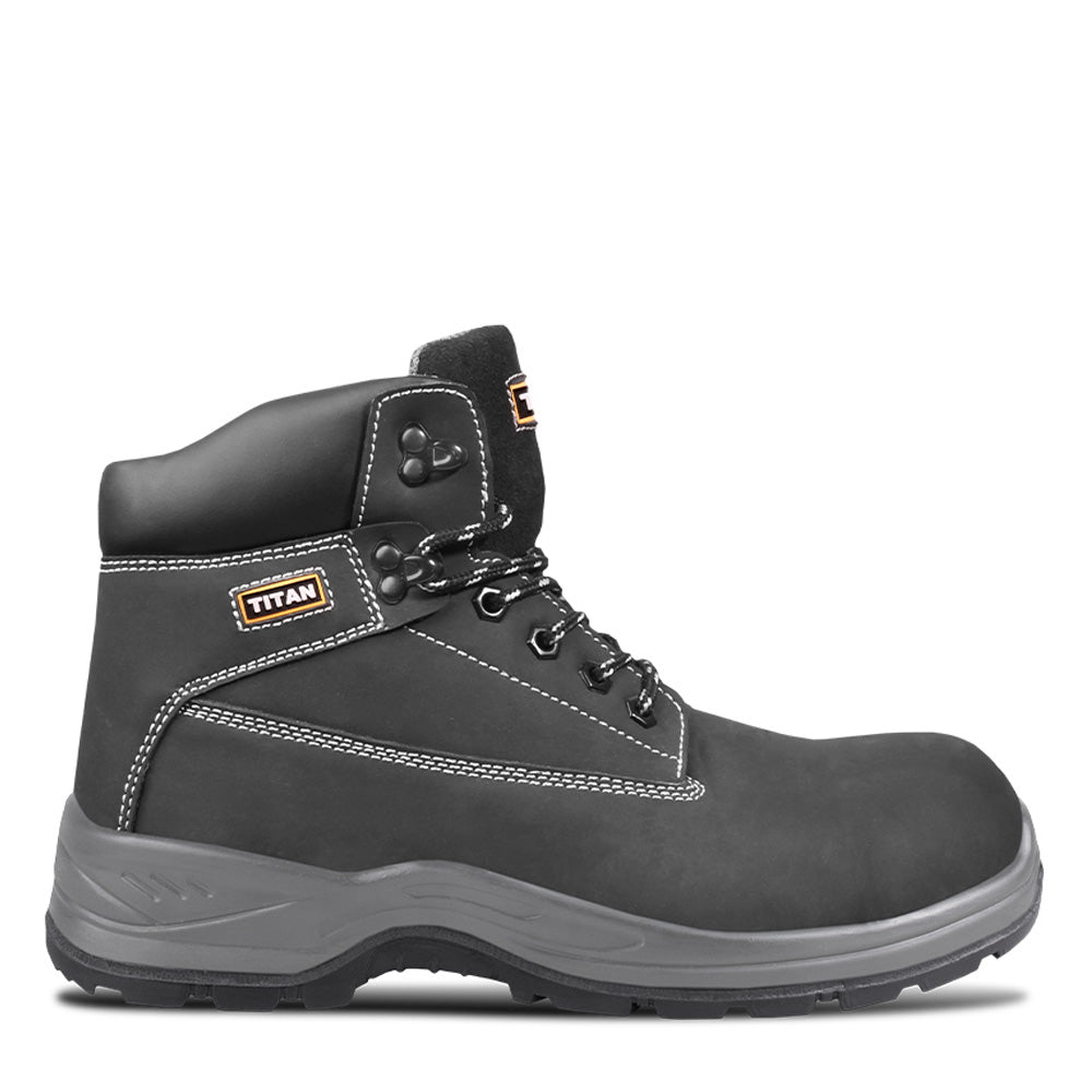 Titan Holton Safety Boots Steel Toe Caps Black Nubuck